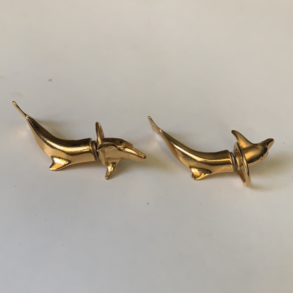 Jumping Dolphin vintage Earings - Picture 4 of 6